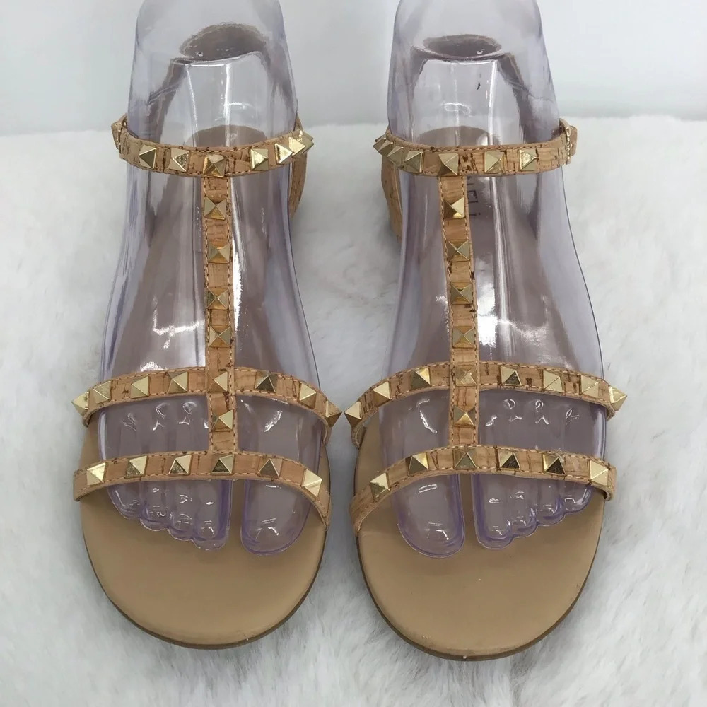 Vaneli Women’s Brunel Strappy Leather Studded Sandal Summer Natural Size 7N - Picture 4 of 10